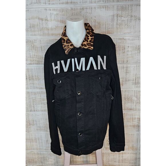 HVMAN MENS MK1‎ DENIM JACKET STRIPE IN BLACK Retail $261 - Picture 3 of 15